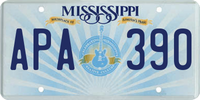 MS license plate APA390