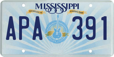 MS license plate APA391