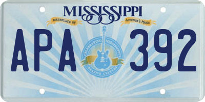 MS license plate APA392