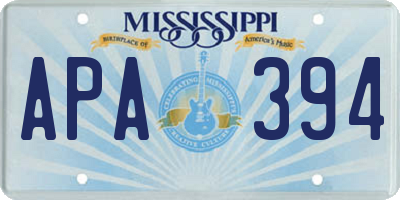 MS license plate APA394