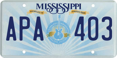 MS license plate APA403