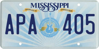 MS license plate APA405