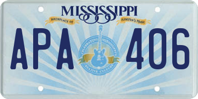 MS license plate APA406