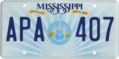 MS license plate APA407