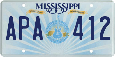 MS license plate APA412