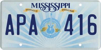 MS license plate APA416