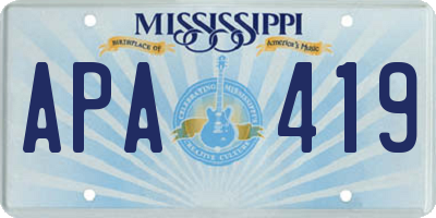 MS license plate APA419