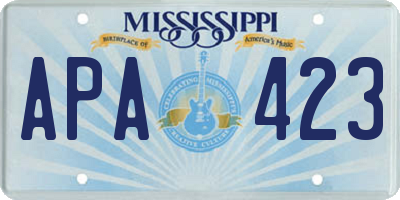 MS license plate APA423
