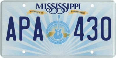 MS license plate APA430