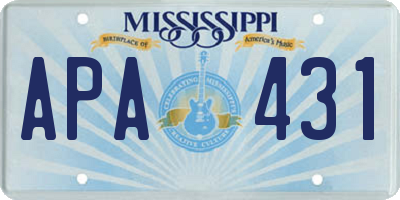 MS license plate APA431