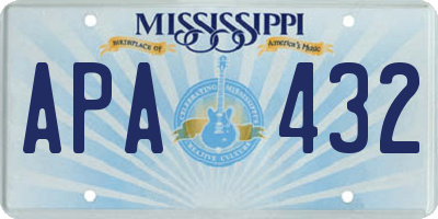 MS license plate APA432