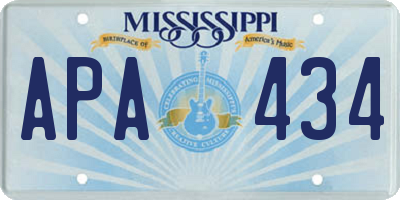 MS license plate APA434