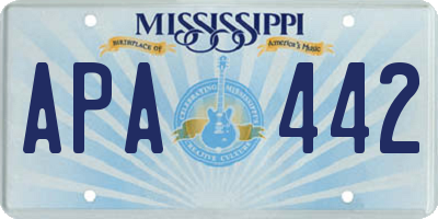 MS license plate APA442