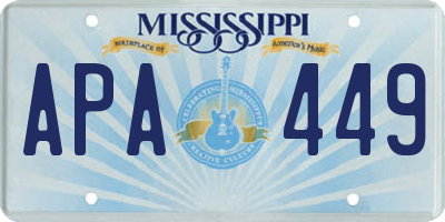 MS license plate APA449