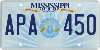 MS license plate APA450