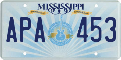 MS license plate APA453