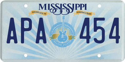 MS license plate APA454