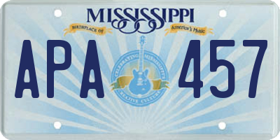 MS license plate APA457