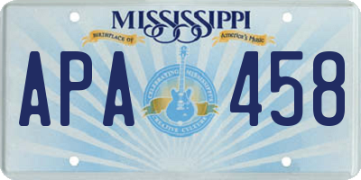MS license plate APA458