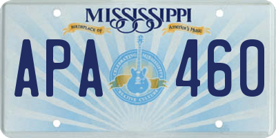 MS license plate APA460