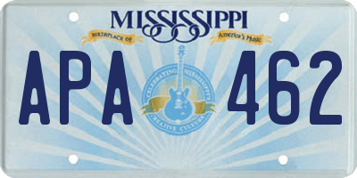 MS license plate APA462