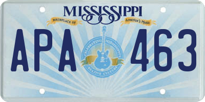MS license plate APA463