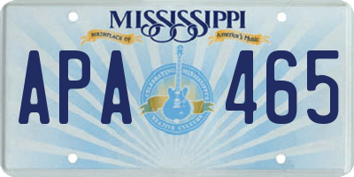 MS license plate APA465