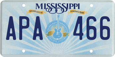 MS license plate APA466