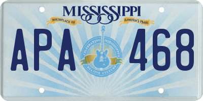 MS license plate APA468