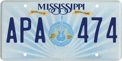 MS license plate APA474