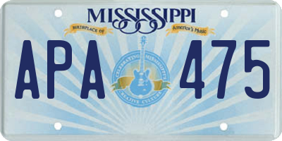 MS license plate APA475