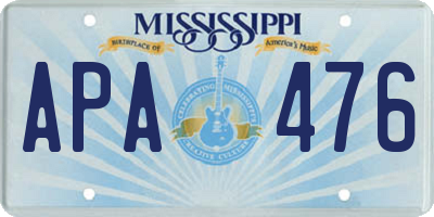 MS license plate APA476