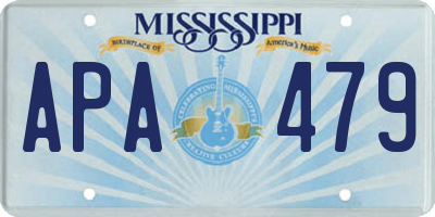 MS license plate APA479