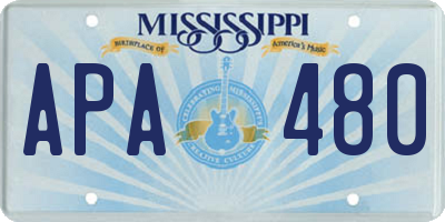 MS license plate APA480