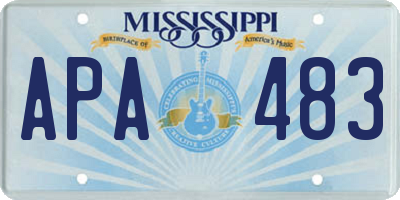 MS license plate APA483