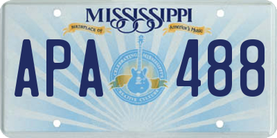 MS license plate APA488