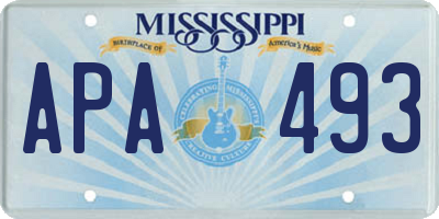 MS license plate APA493