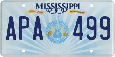 MS license plate APA499