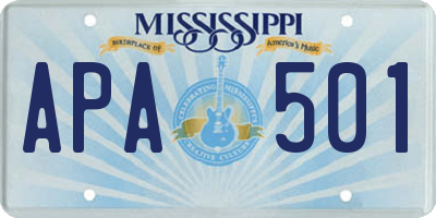 MS license plate APA501
