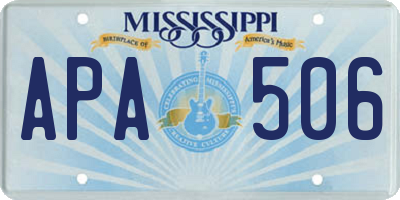 MS license plate APA506