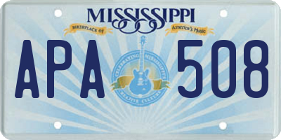 MS license plate APA508