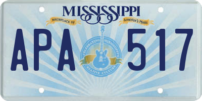 MS license plate APA517