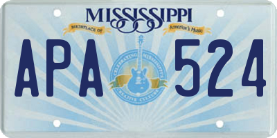MS license plate APA524