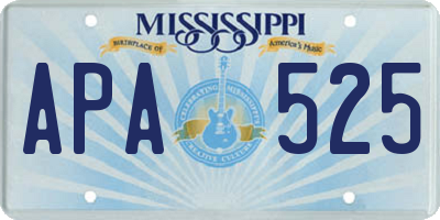 MS license plate APA525