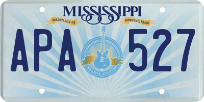 MS license plate APA527