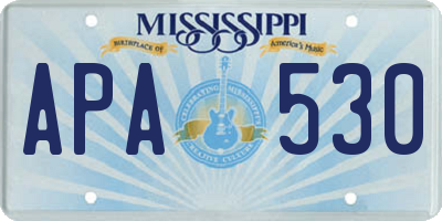 MS license plate APA530