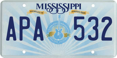 MS license plate APA532