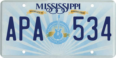MS license plate APA534