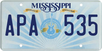 MS license plate APA535