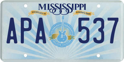 MS license plate APA537